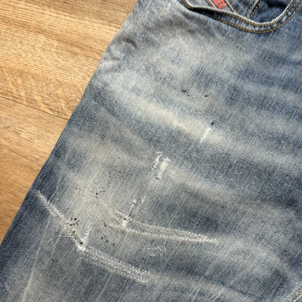 Diesel Sleenker‎ Jeans Men 30x30 Blue Slim Skinny Stretch Italy Whiskered 069DJ